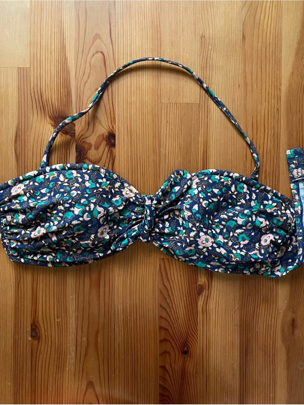 Floral Bandeau Bikini Top with Removable Strap